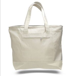 (12 PACK) Heavy Duty Canvas Tote Bags - Natural